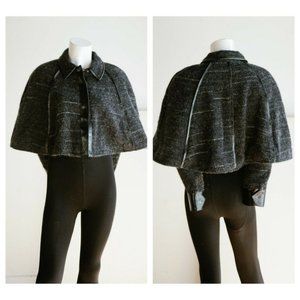 Adam Pluserve by Adam Lippes Dark  grey Wool Blend Cape Jacket 8
